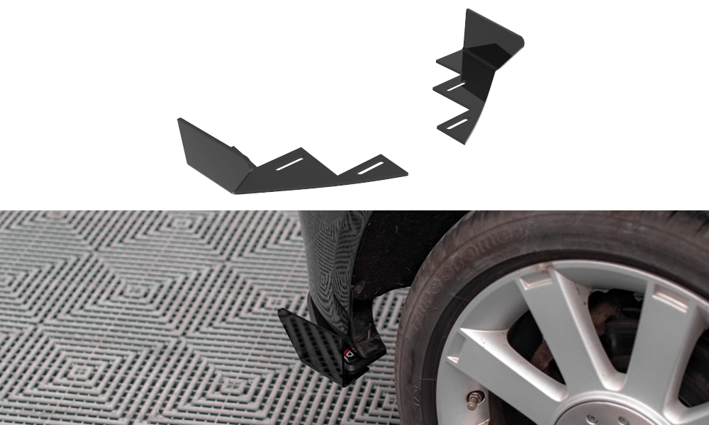 Hintere Seiten Flaps passend für Ford Fiesta ST Mk6 schwarz Hochglanz – Ansicht 2