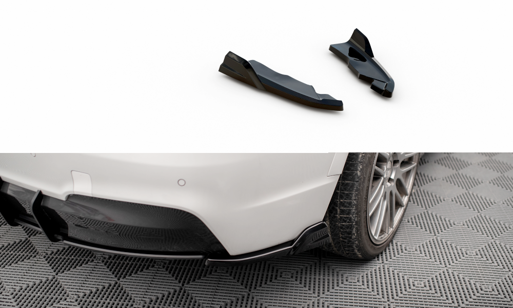 Heck Ansatz Flaps Diffusor passend für BMW X3 M-Paket F25 schwarz Hochglanz – Ansicht 2