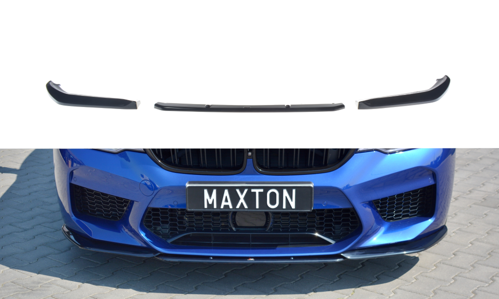 Street+ Spoilerlippe Front Ansatz V.2 passend für BMW M5 F90 schwarz Hochglanz – Ansicht 2