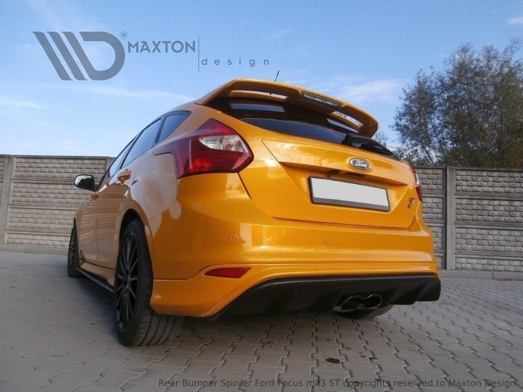 Diffusor Heck Ansatz passend für Ford Focus ST Mk3 (RS Look) schwarz Hochglanz – Ansicht 3