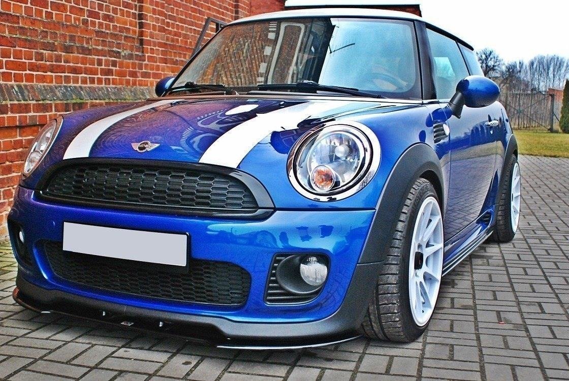 Street+ Spoilerlippe Front Ansatz V.1 passend für MINI COOPER R56 JCW schwarz Hochglanz – Ansicht 3