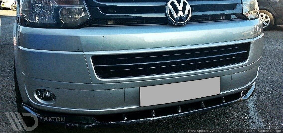 Street+ Spoilerlippe Front Ansatz passend für VW T5 Facelift schwarz Hochglanz – Ansicht 4