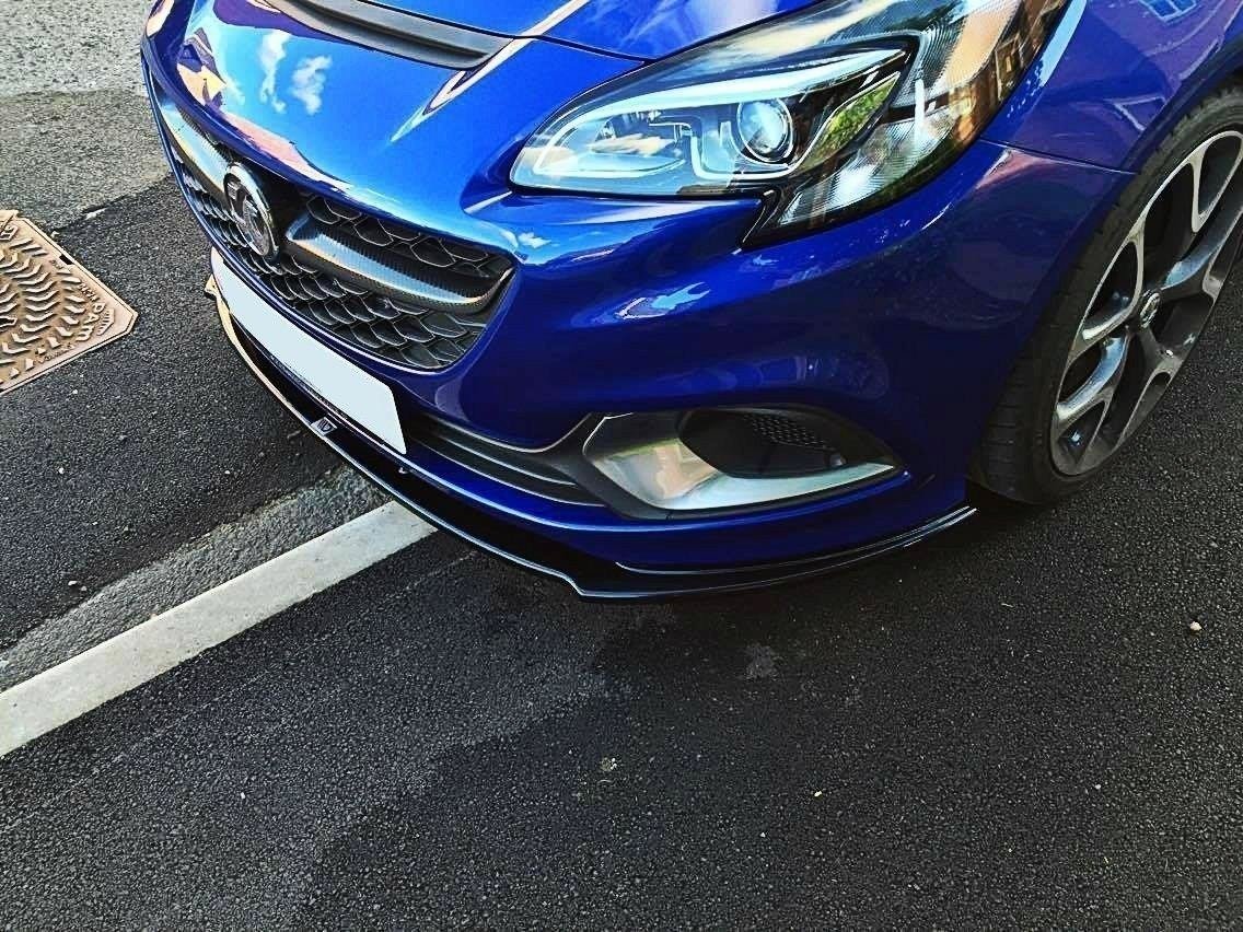 Street+ Spoilerlippe Front Ansatz passend für OPEL CORSA E OPC / VXR schwarz Hochglanz – Ansicht 6
