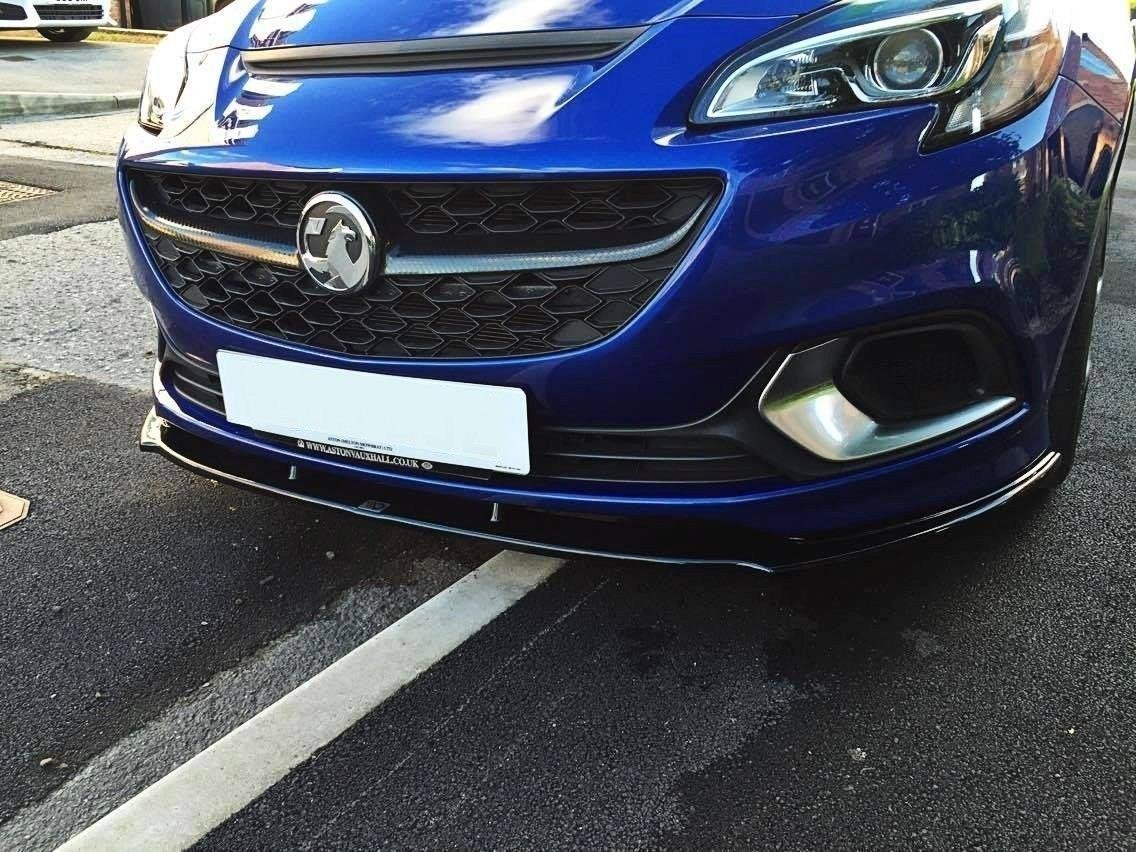 Street+ Spoilerlippe Front Ansatz passend für OPEL CORSA E OPC / VXR schwarz Hochglanz – Ansicht 5