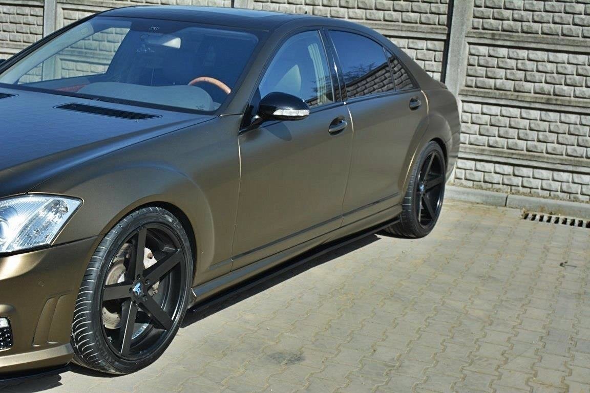 Street+ Seitenschweller Leisten passend für MERCEDES S-KLASSE W221 AMG LWB schwarz Hochglanz – Ansicht 3
