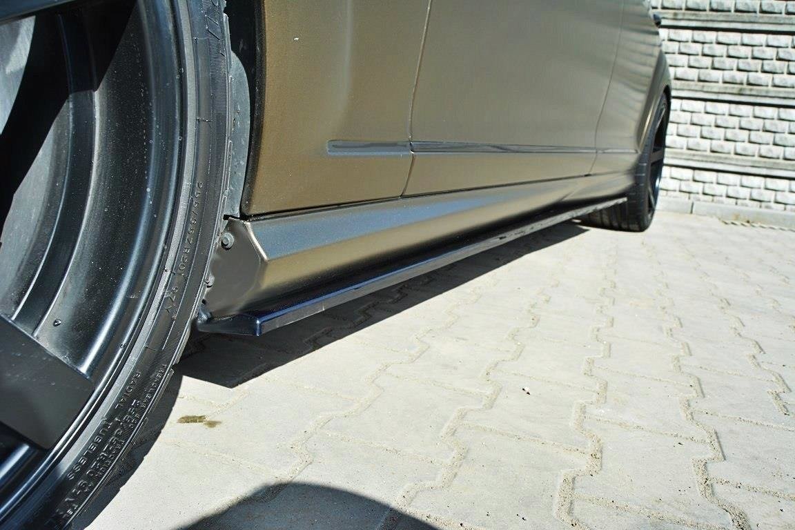 Street+ Seitenschweller Leisten passend für MERCEDES S-KLASSE W221 AMG LWB schwarz Hochglanz – Ansicht 2