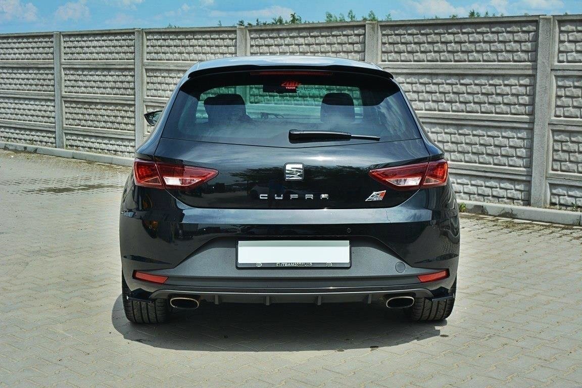 Heck Ansatz Flaps Diffusor passend für SEAT LEON III CUPRA / FR schwarz Hochglanz – Ansicht 4