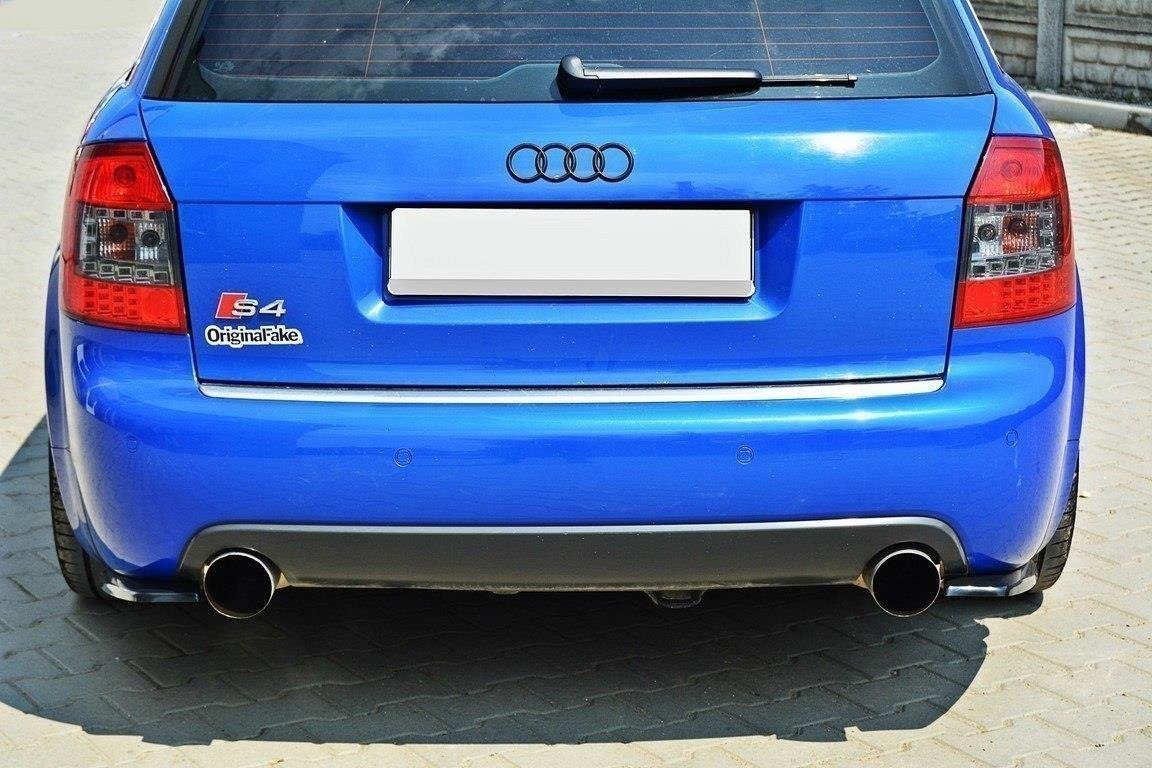Heck Ansatz Flaps Diffusor passend für AUDI S4 B6 Avant schwarz Hochglanz – Ansicht 1