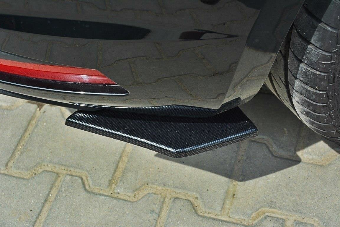 Heck Ansatz Flaps Diffusor passend für SEAT LEON III CUPRA / FR schwarz Hochglanz – Ansicht 1