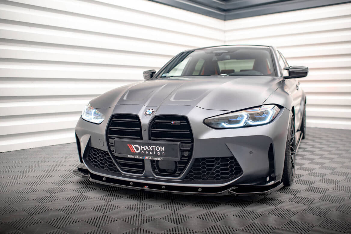 Street+ Spoilerlippe Front Ansatz V.2 passend für BMW M3 Limousine / Touring G80 / G81 schwarz Hochglanz – Ansicht 1