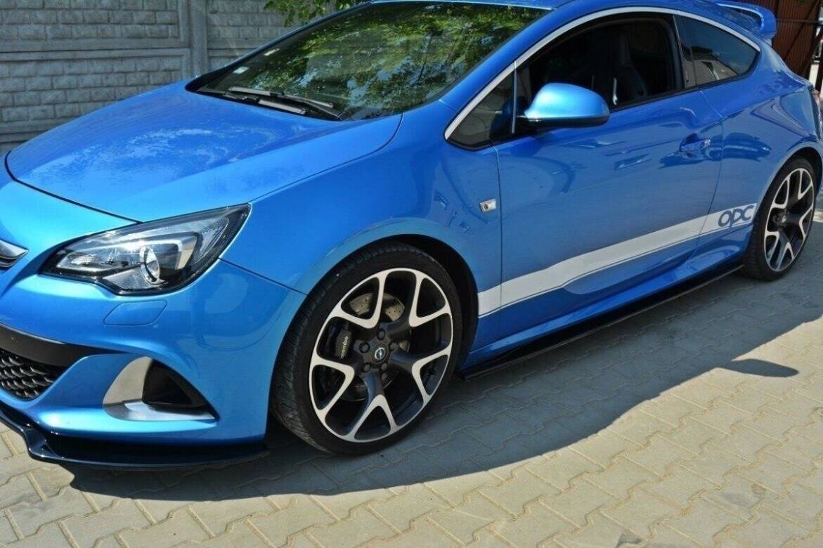 Street+ Seitenschweller Leisten passend für Opel Astra OPC / VXR J schwarz Hochglanz – Ansicht 1