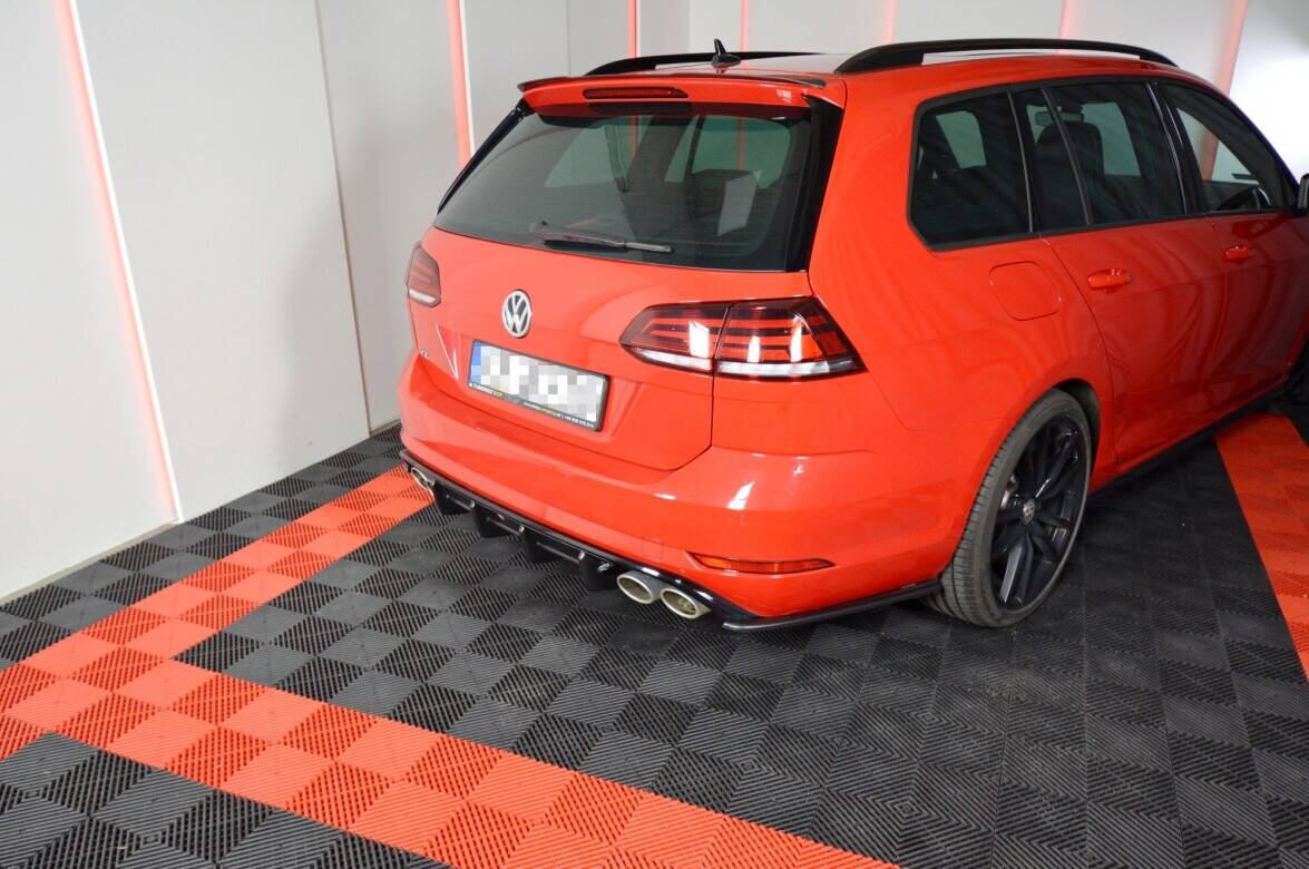 Diffusor Heck Ansatz passend für VW Golf R Variant Mk7 Facelift schwarz Hochglanz – Ansicht 3