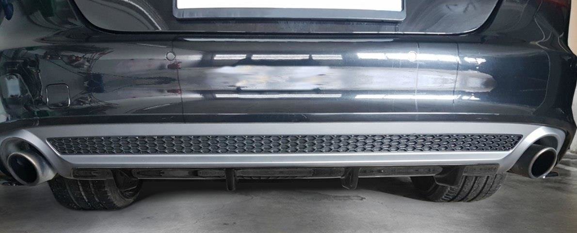 Diffusor Heck Ansatz passend für Audi A7 S-Line C7 schwarz Hochglanz – Ansicht 1