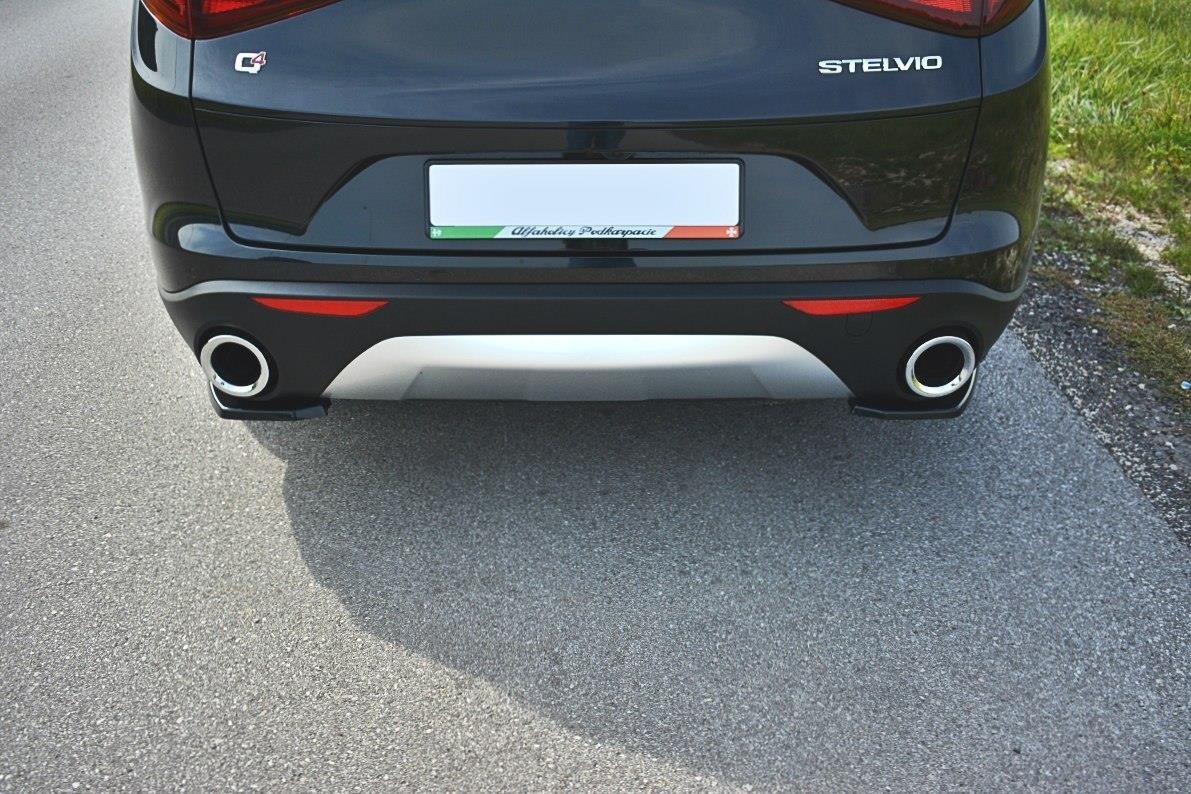 Heck Ansatz Flaps Diffusor passend für Alfa Romeo Stelvio Mk1 schwarz Hochglanz – Ansicht 4