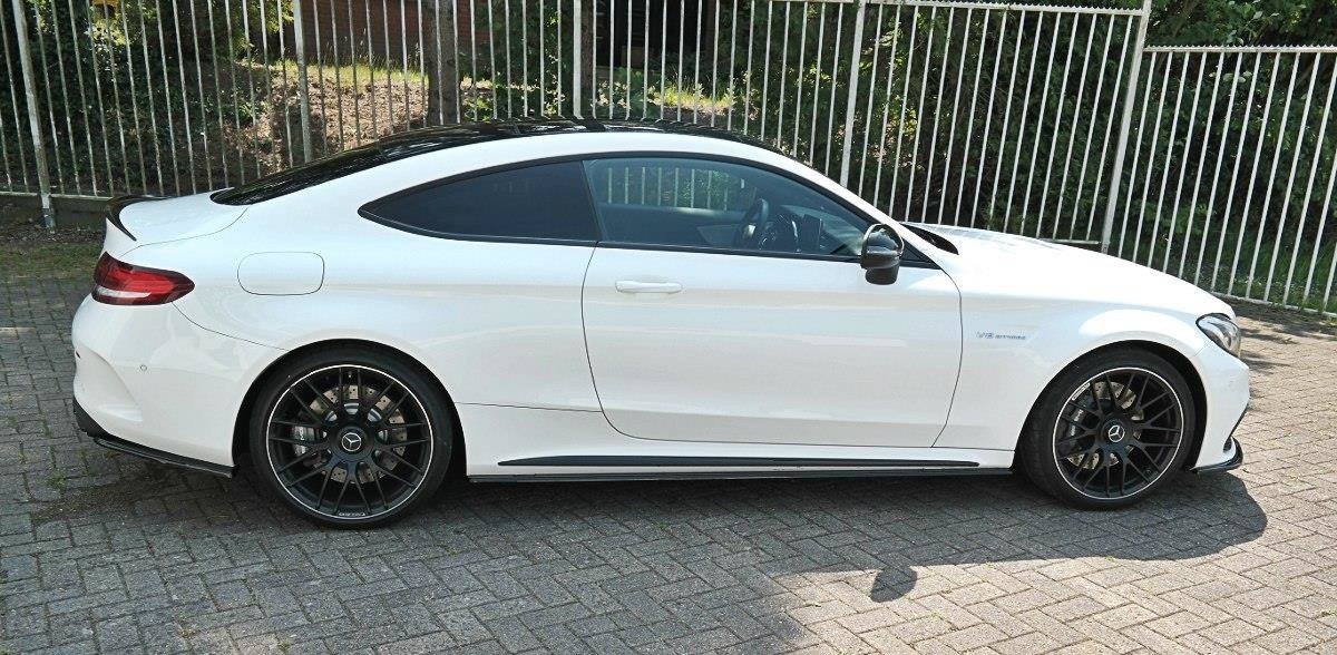 Street+ Seitenschweller Leisten passend für Mercedes C-Klasse C205 63 AMG Coupe schwarz Hochglanz – Ansicht 3