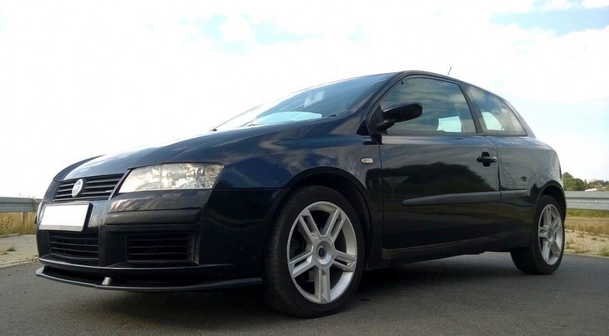 Front Ansatz für FIAT STILO 3 Türer schwarz Hochglanz – Ansicht 1