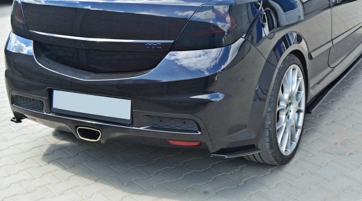 Heck Ansatz Flaps Diffusor passend für OPEL ASTRA H (FOR OPC / VXR) schwarz Hochglanz – Ansicht 3