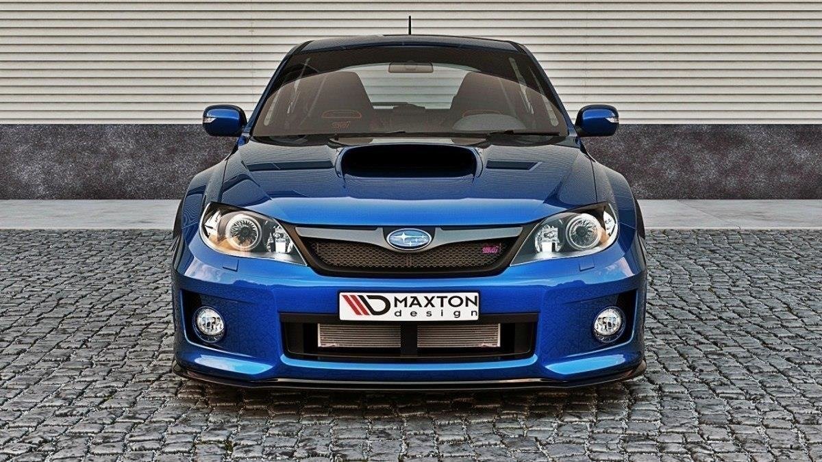 Street+ Spoilerlippe Front Ansatz V.1 passend für Subaru Impreza WRX STI  MK3 Facelift schwarz Hochglanz – Ansicht 3