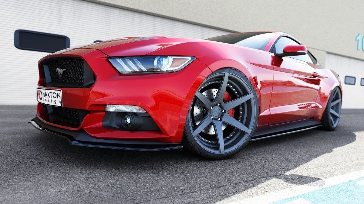 Street+ Seitenschweller Leisten passend für Ford Mustang Mk6 schwarz Hochglanz – Ansicht 1