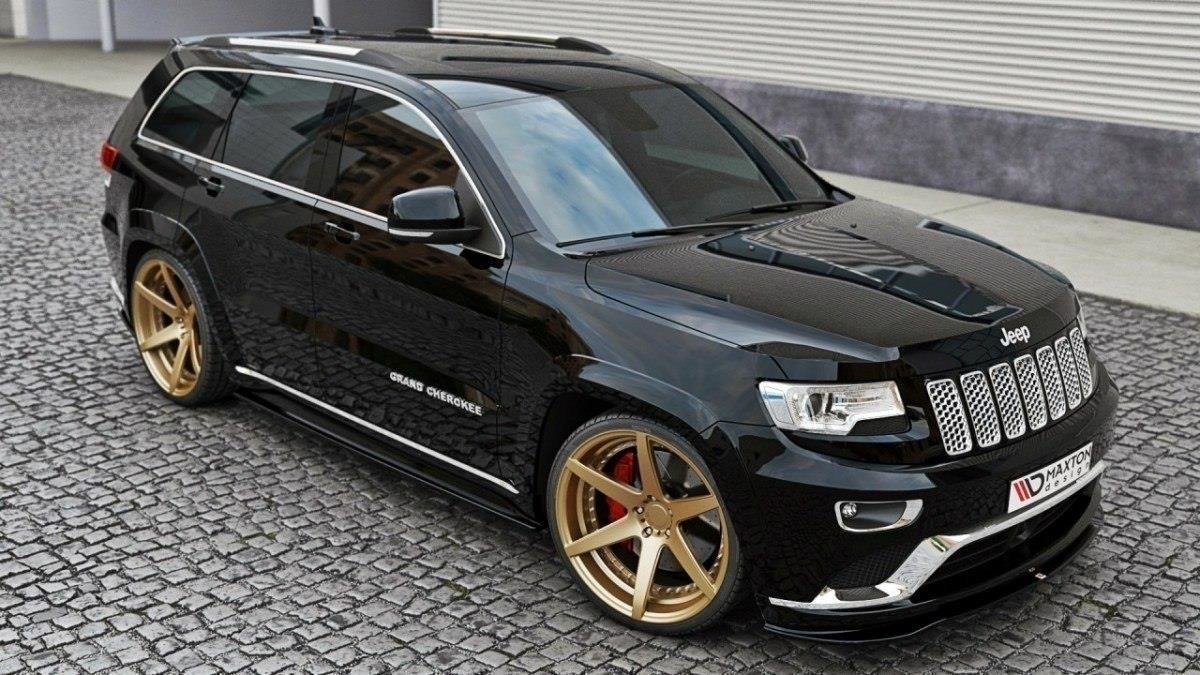 Street+ Spoilerlippe Front Ansatz passend für Jeep Grand Cherokee WK2 Summit Facelift schwarz Hochglanz – Ansicht 1