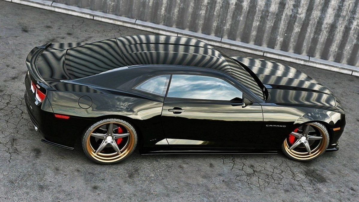 Heck Ansatz Flaps Diffusor passend für Chevrolet Camaro SS / Standard Mk5 schwarz Hochglanz – Ansicht 3