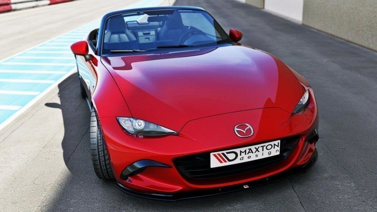 Street+ Spoilerlippe Front Ansatz V.1 passend für Mazda MX-5 ND (Mk4) schwarz Hochglanz – Ansicht 1