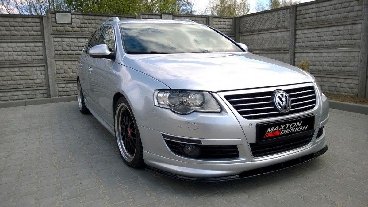 Street+ Spoilerlippe Front Ansatz passend für VW PASSAT B6 R-LINE schwarz Hochglanz – Ansicht 2