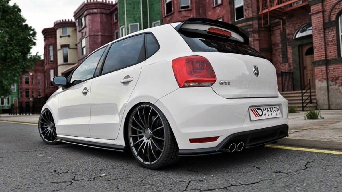 Diffusor Heck Ansatz passend für DTM LOOK VW Polo GTI Mk5 Facelift schwarz Hochglanz – Ansicht 1