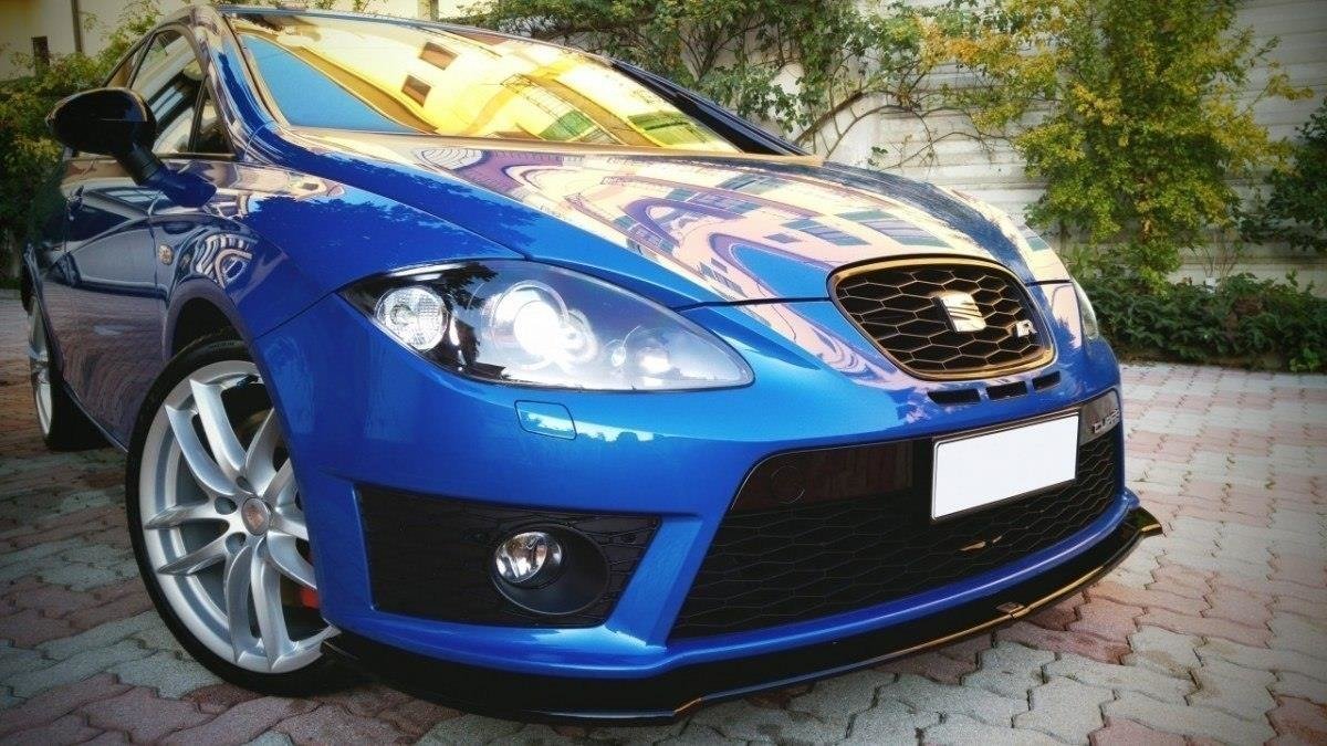 Street+ Spoilerlippe Front Ansatz V.1 passend für SEAT LEON MK2 CUPRA FR Facelift schwarz Hochglanz – Ansicht 3