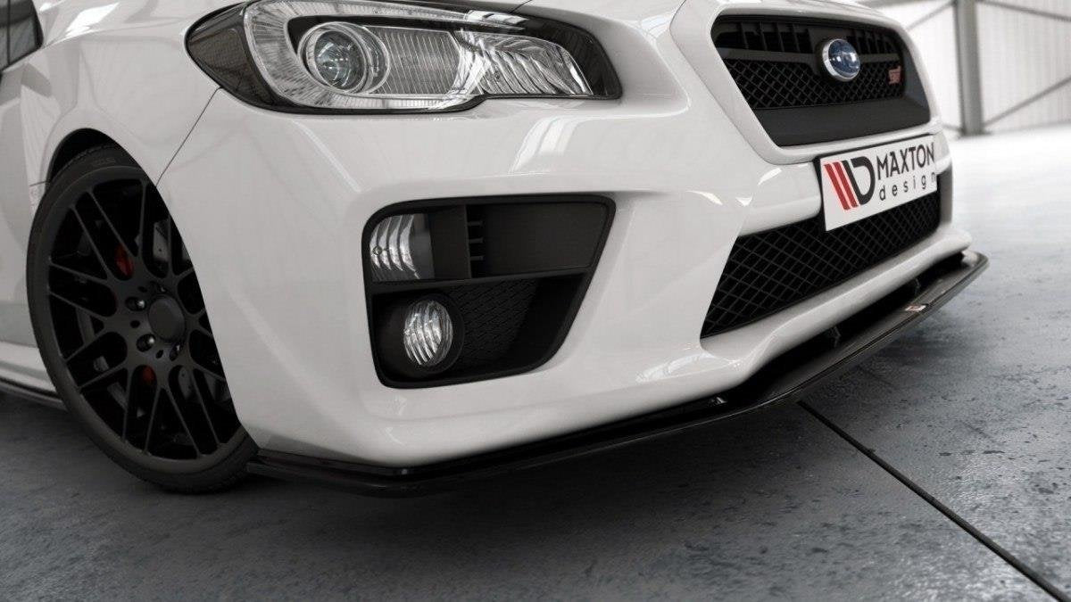 Street+ Spoilerlippe Front Ansatz passend für v.2 SUBARU WRX STI schwarz Hochglanz – Ansicht 1