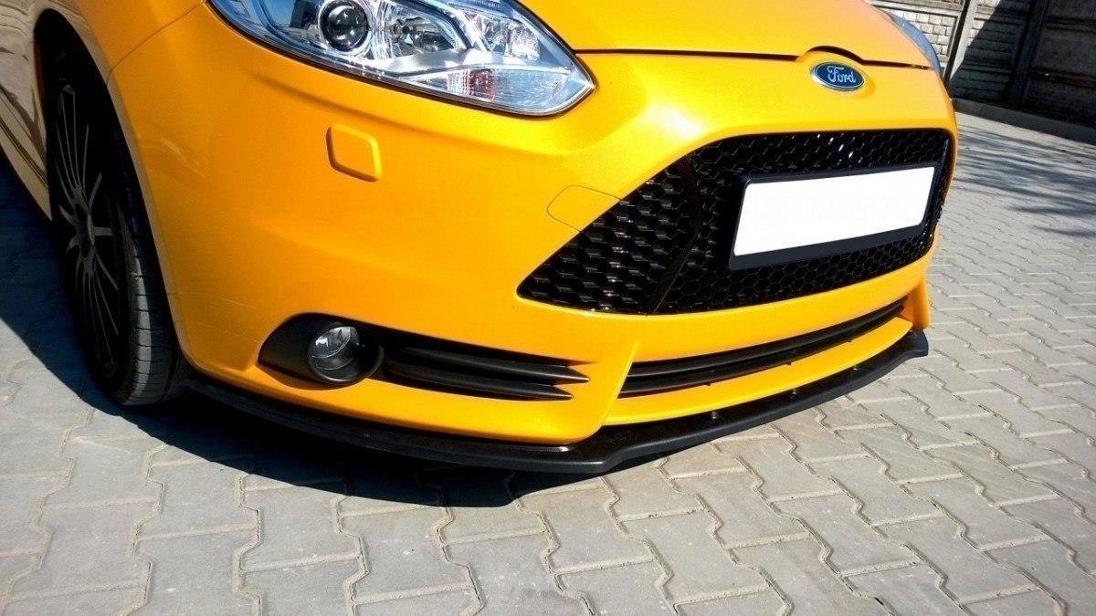 Street+ Spoilerlippe Front Ansatz V.1 passend für Ford Focus ST Mk3 schwarz Hochglanz – Ansicht 2