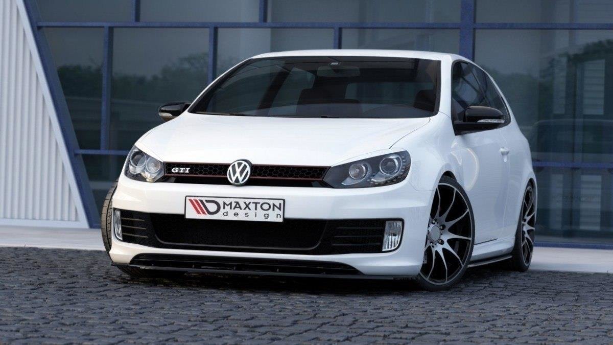 Street+ Spoilerlippe Front Ansatz passend für VER.2 VW GOLF 6 (FÜR GOLF GTI 35TH) schwarz Hochglanz – Ansicht 4