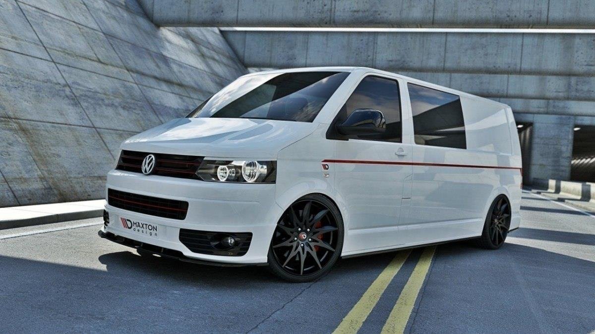 Street+ Spoilerlippe Front Ansatz passend für VW T5 SPORTLINE schwarz Hochglanz – Ansicht 3