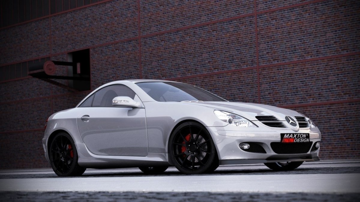 Street+ Spoilerlippe Front Ansatz passend für MERCEDES SLK R171 STANDARD STOßSTANGE schwarz Hochglanz – Ansicht 4