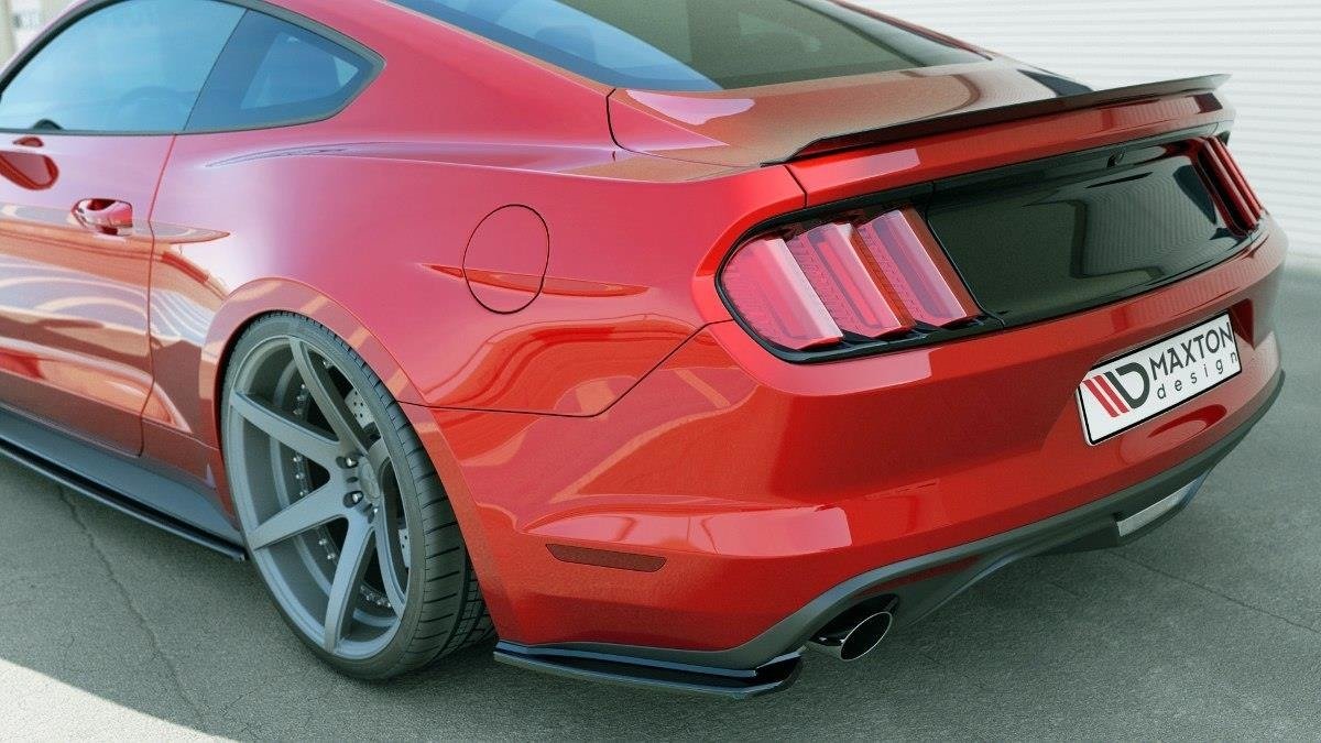 Heck Ansatz Flaps Diffusor passend für Ford Mustang Mk6 schwarz Hochglanz – Ansicht 2
