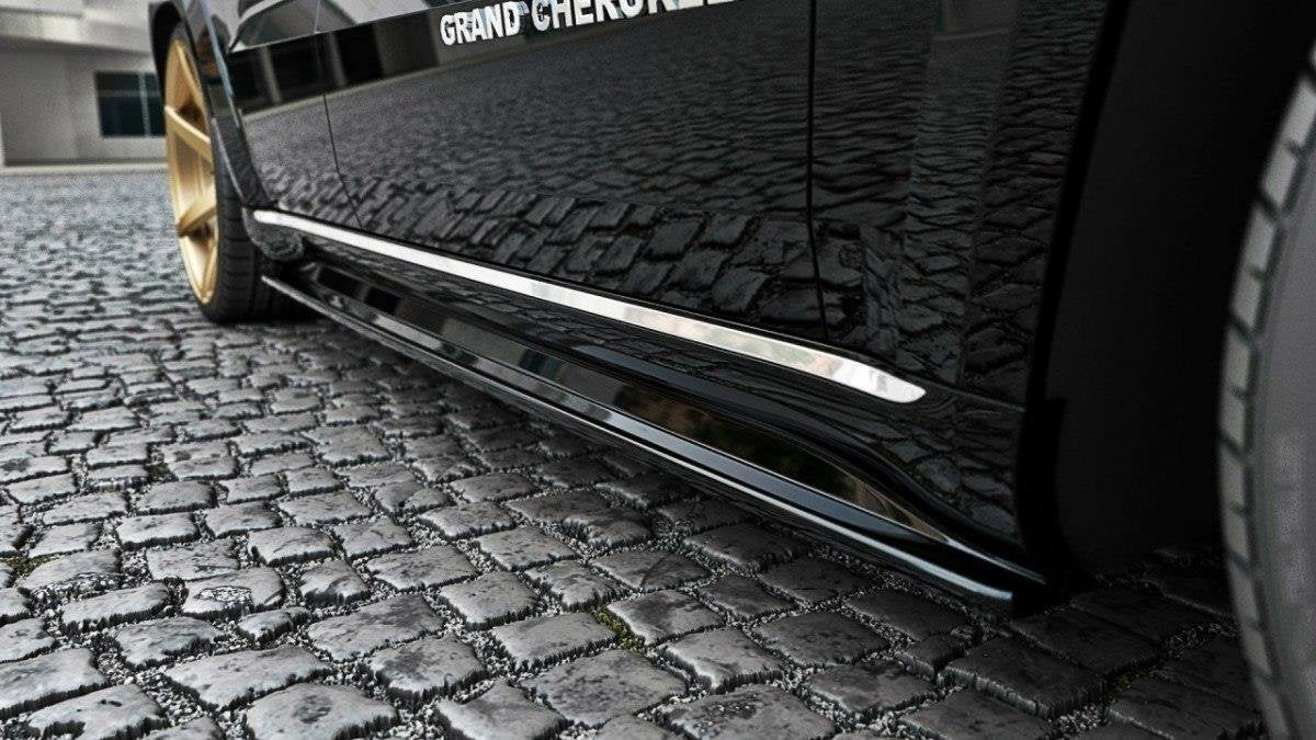 Street+ Seitenschweller Leisten passend für Jeep Grand Cherokee  Summit WK2 Facelift schwarz Hochglanz – Ansicht 1