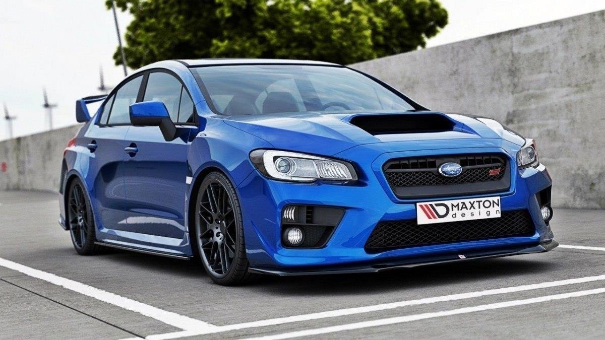 Street+ Spoilerlippe Front Ansatz passend für Subaru Impreza MK4 WRX STI V.1 schwarz Hochglanz – Ansicht 1