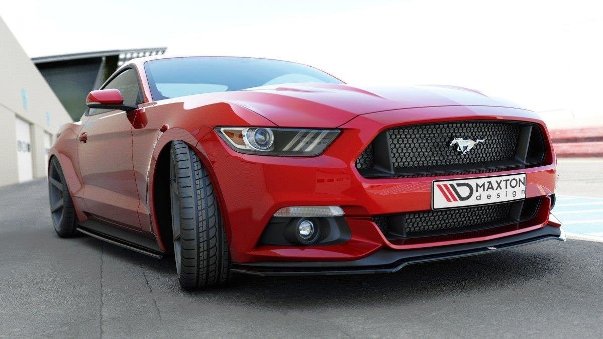 Street+ Spoilerlippe Front Ansatz passend für Ford Mustang Mk6 schwarz Hochglanz – Ansicht 4