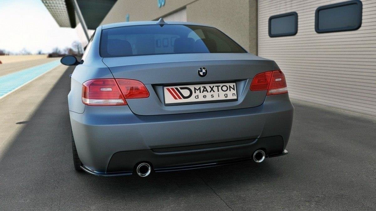 Heck Ansatz Flaps Diffusor passend für BMW 3er E92 M Paket schwarz Hochglanz – Ansicht 3