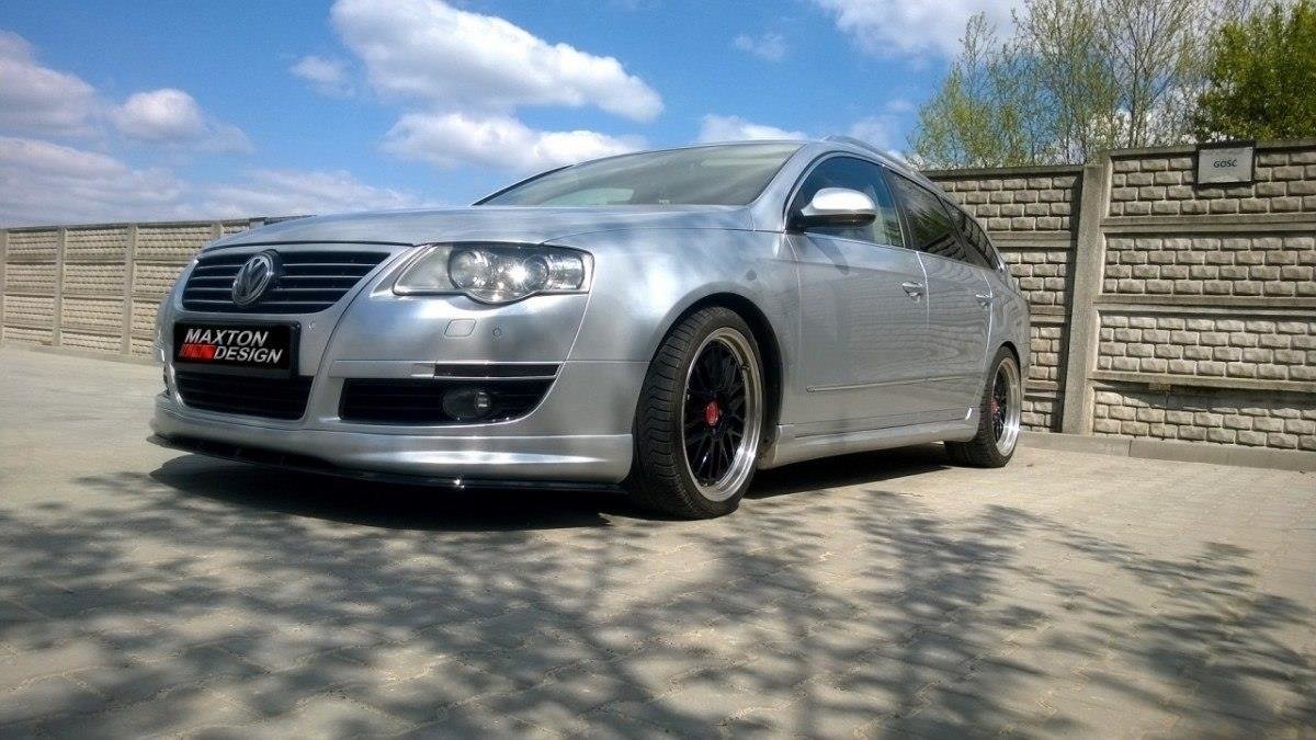 Street+ Spoilerlippe Front Ansatz passend für VW PASSAT B6 R-LINE schwarz Hochglanz – Ansicht 1