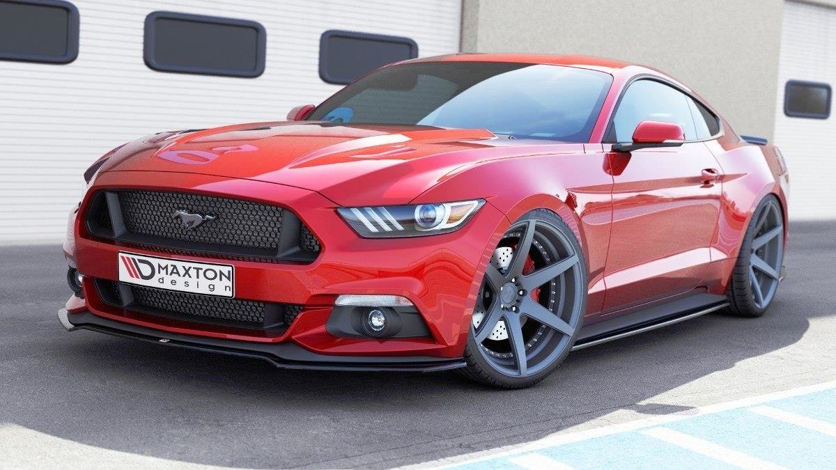 Street+ Spoilerlippe Front Ansatz passend für Ford Mustang Mk6 schwarz Hochglanz – Ansicht 2