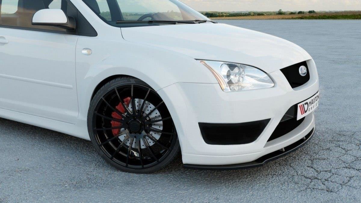 Street+ Spoilerlippe Front Ansatz V.1 passend für Ford Focus ST Mk2  schwarz Hochglanz – Ansicht 1