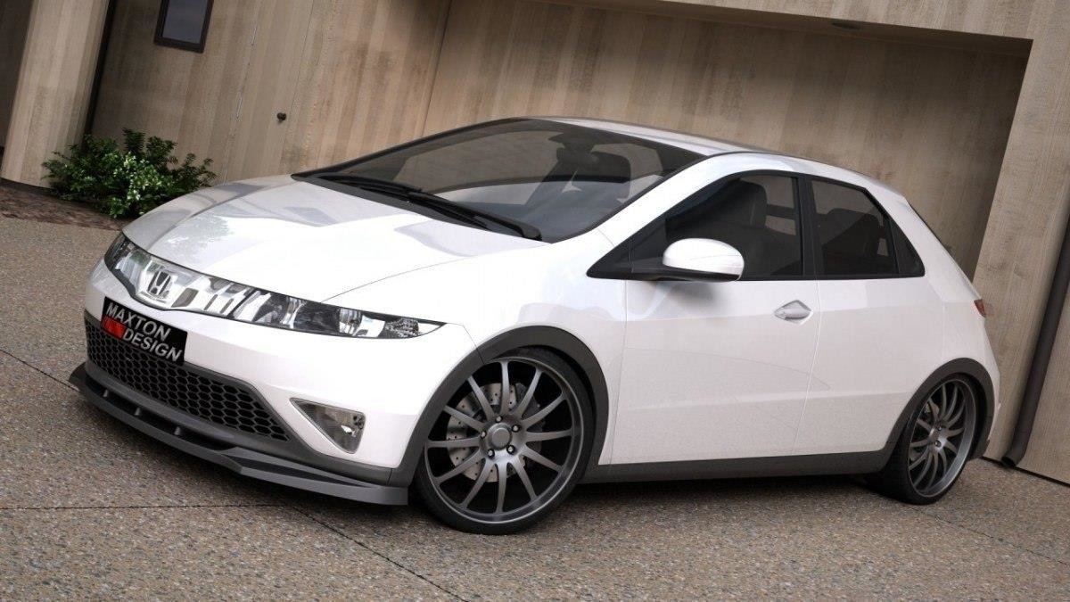 Street+ Spoilerlippe Front Ansatz passend für CIVIC MK8 vor Facelift schwarz Hochglanz – Ansicht 1