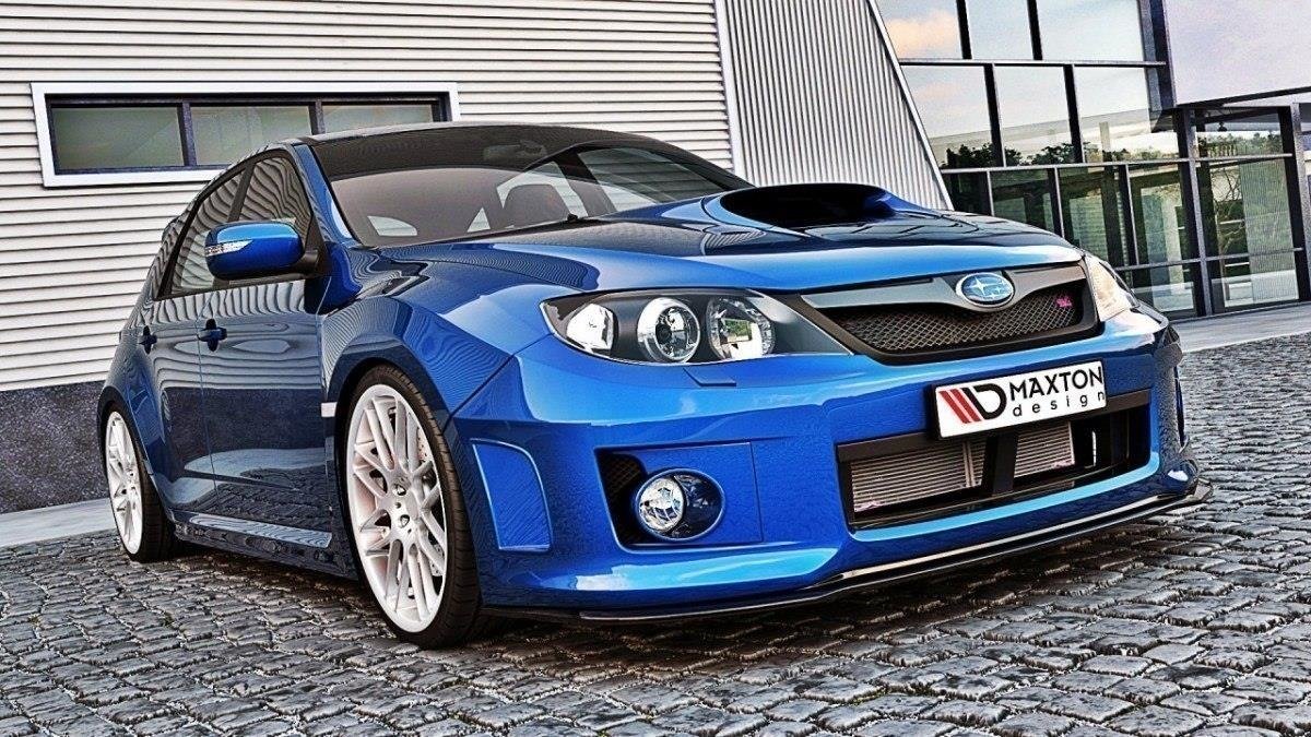 Street+ Spoilerlippe Front Ansatz V.1 passend für Subaru Impreza WRX STI  MK3 Facelift schwarz Hochglanz – Ansicht 2