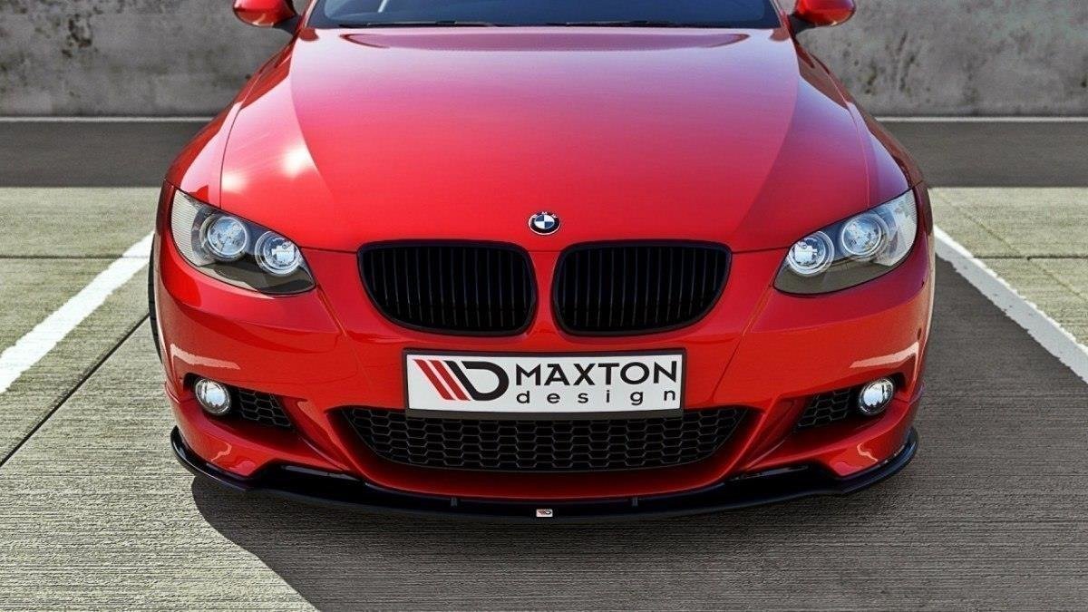Street+ Spoilerlippe Front Ansatz passend für BMW 3er E92 M Paket vor Facelift schwarz Hochglanz – Ansicht 1