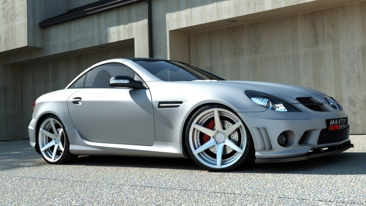 Street+ Spoilerlippe Front Ansatz passend für MERCEDES SLK R171 (FÜR ME-SLK-R171-AMG204-F1) schwarz Hochglanz – Ansicht 1
