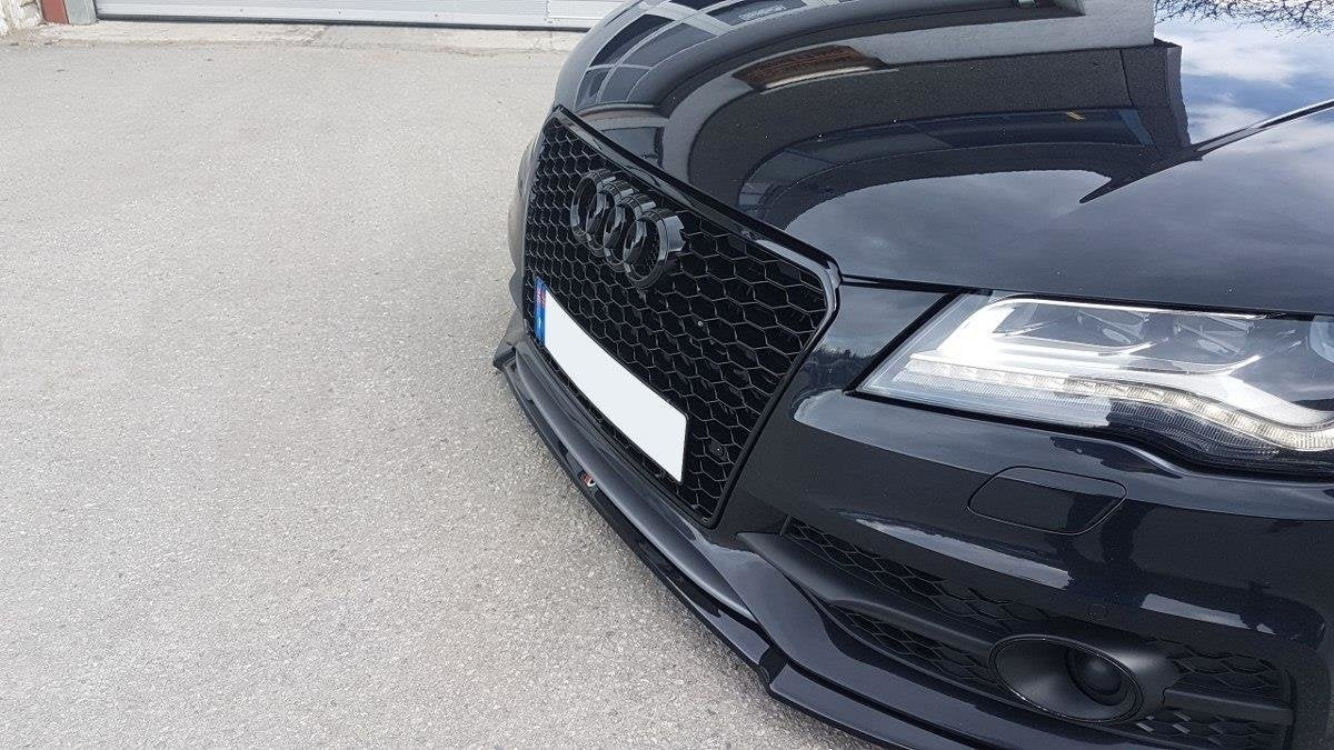 Street+ Spoilerlippe Front Ansatz V.1 passend für Audi S7 / A7 S-Line C7  schwarz Hochglanz – Ansicht 4