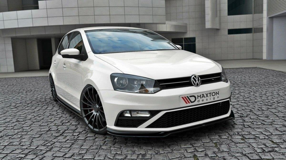 Street+ Spoilerlippe Front Ansatz V.2 passend für VW Polo GTI Mk5 Facelift schwarz Hochglanz – Ansicht 4