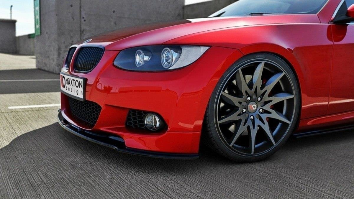 Street+ Spoilerlippe Front Ansatz passend für BMW 3er E92 M Paket vor Facelift schwarz Hochglanz – Ansicht 4