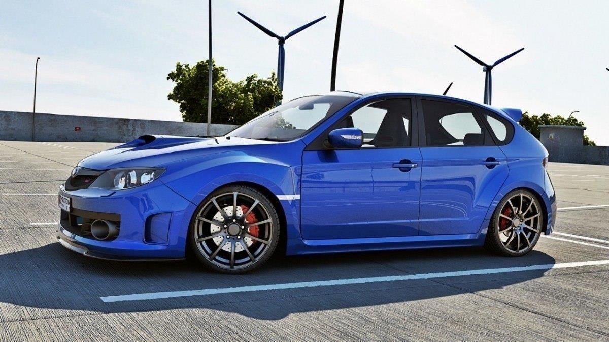 Street+ Spoilerlippe Front Ansatz V.1 passend für Subaru Impreza WRX STI Mk3 schwarz Hochglanz – Ansicht 1
